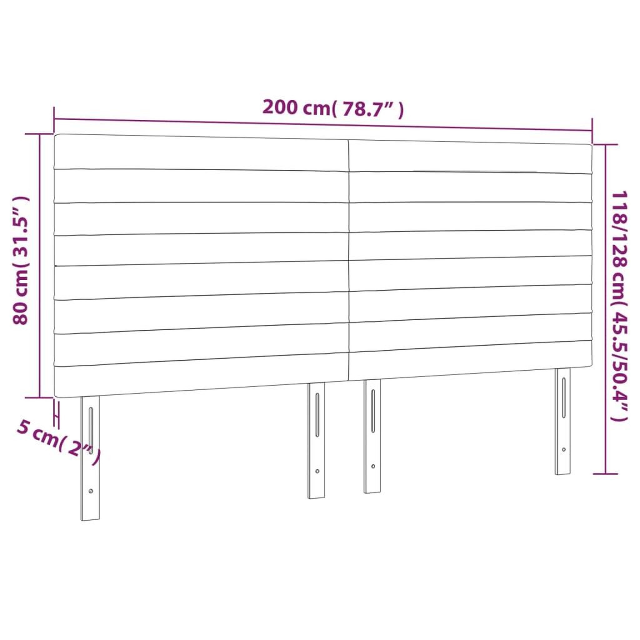 Voir la diapositive 6 : VIDAXL Tete de lit a LED Bleu 200x5x118/128 cm Tissu