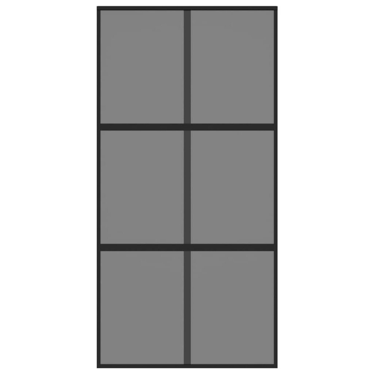 VIDAXL Porte coulissante noir 102,5x205 cm verre trempe aluminium