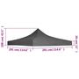 Voir la diapositive 5 : VIDAXL Toit de tente de reception 3 x 3 m Anthracite
