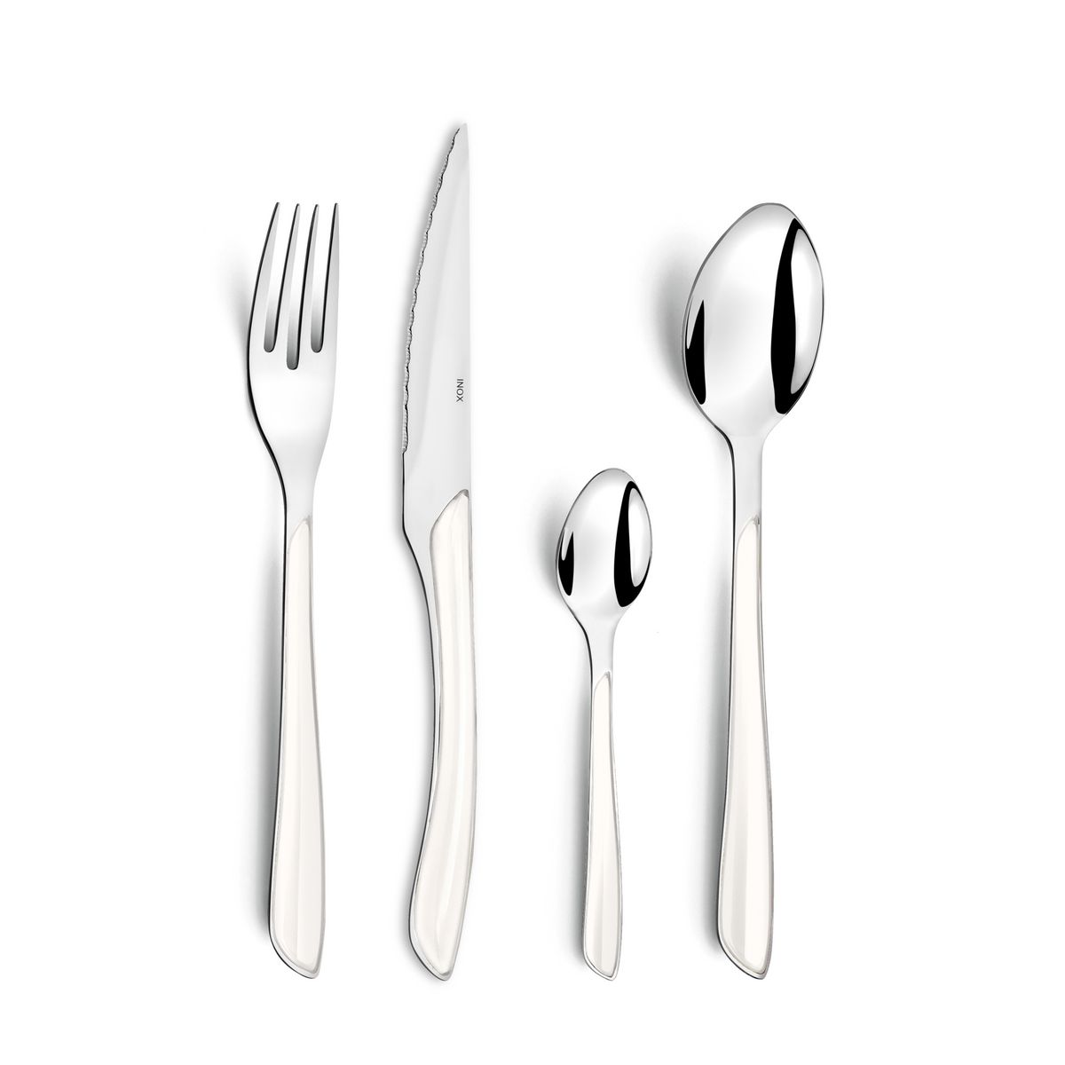 Ménagère 24 pièces blanc en inox