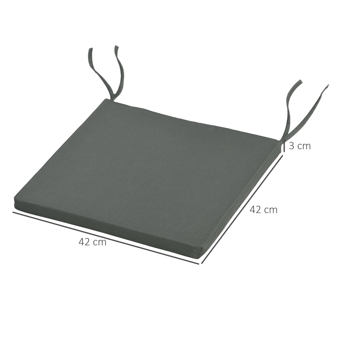 OUTSUNNY Lot de 6 coussins de chaises de jardin polyester gris foncé