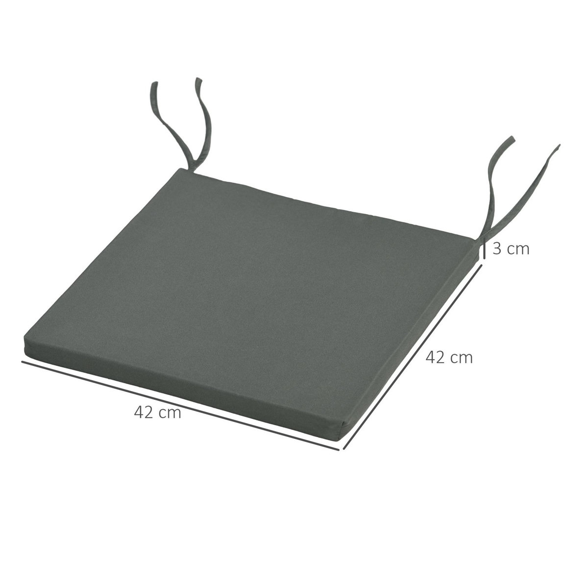 OUTSUNNY Lot de 6 coussins de chaises de jardin polyester gris foncé