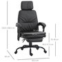 Voir la diapositive 3 : VINSETTO Fauteuil de bureau massant avec repose-pieds amovible - 65,5L x 50l x 120,5-128,5H cm - noir