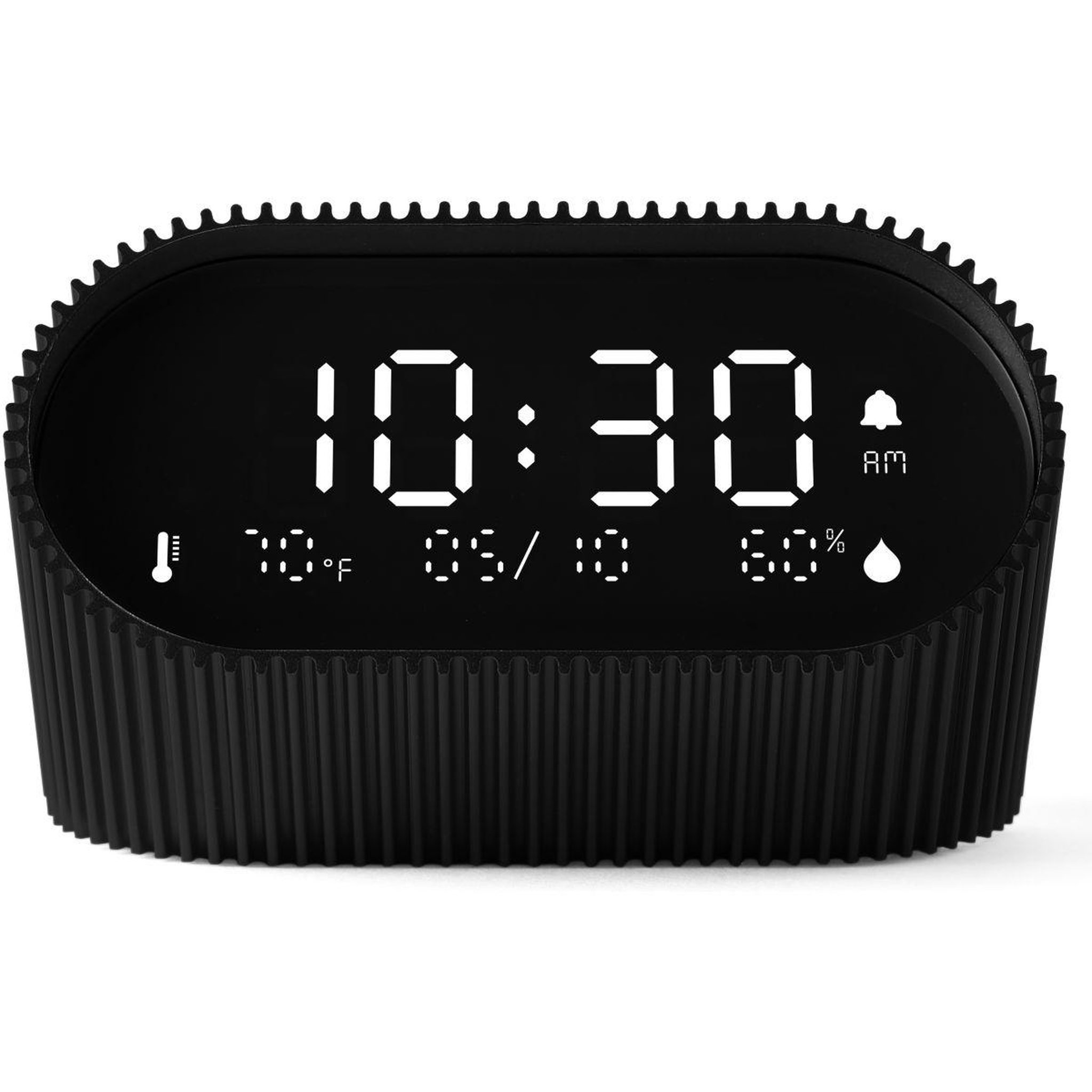 Voir la diapositive 3 : LEXON Réveil ray clock thermomètre et hygromètre noir