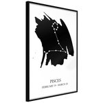 Paris Prix Affiche Murale Encadrée  Zodiac Pisces I. Coloris disponibles : Jaune, Noir