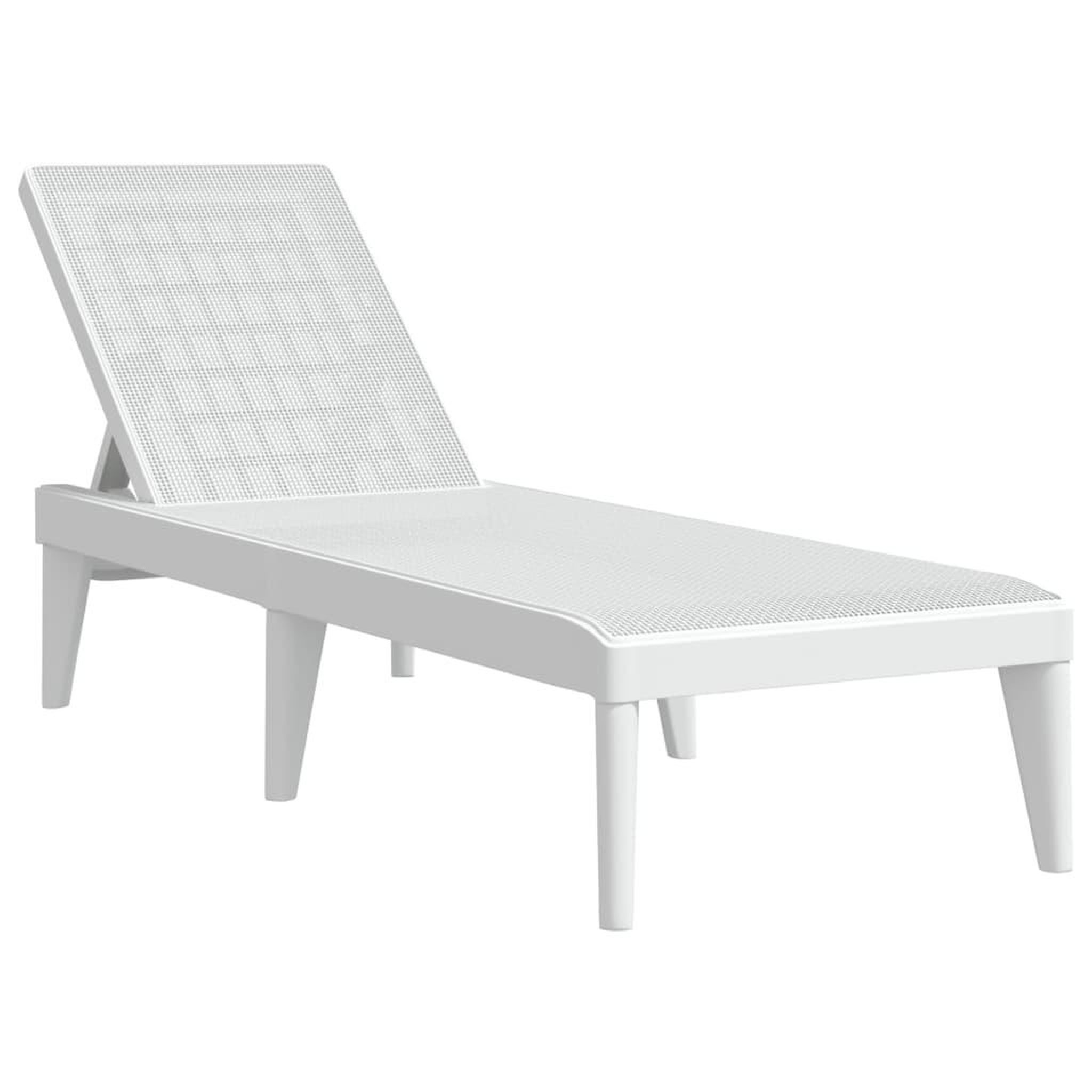 Voir la diapositive 2 : VIDAXL Chaise longue blanc 186x60x29 cm PP
