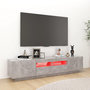 Voir la diapositive 4 : VIDAXL Meuble TV avec lumieres LED Gris beton 180x35x40 cm