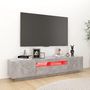 Voir la diapositive 4 : VIDAXL Meuble TV avec lumieres LED Gris beton 180x35x40 cm