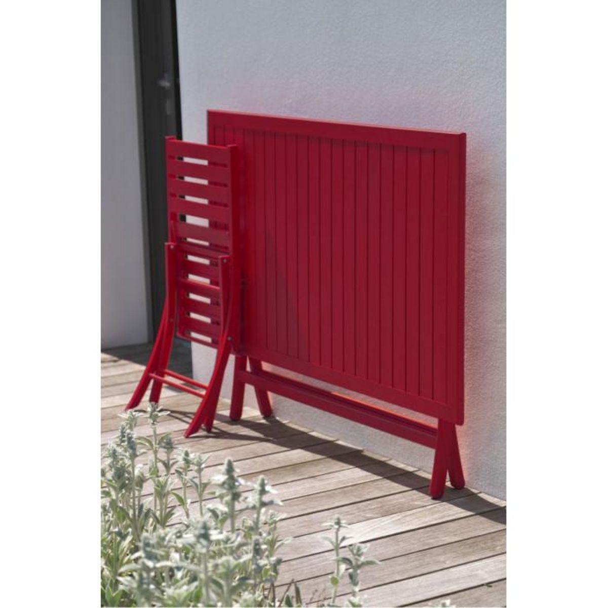 Paris Prix Table de Jardin Pliante  Marius  140cm Rouge Carmin