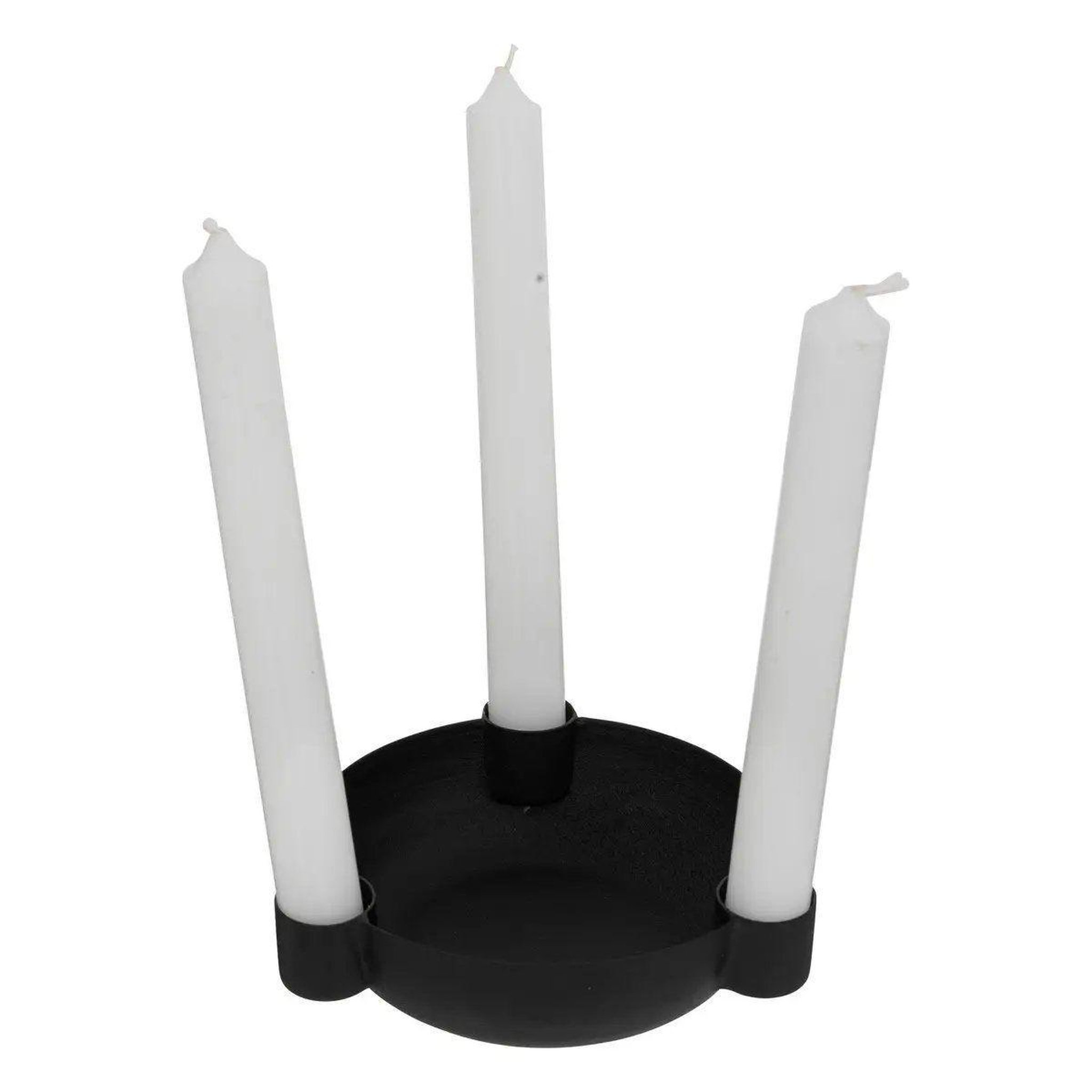 Voir la diapositive 2 : ATMOSPHERA Bougeoir 3 bougies en métal  jiling  14cm noir