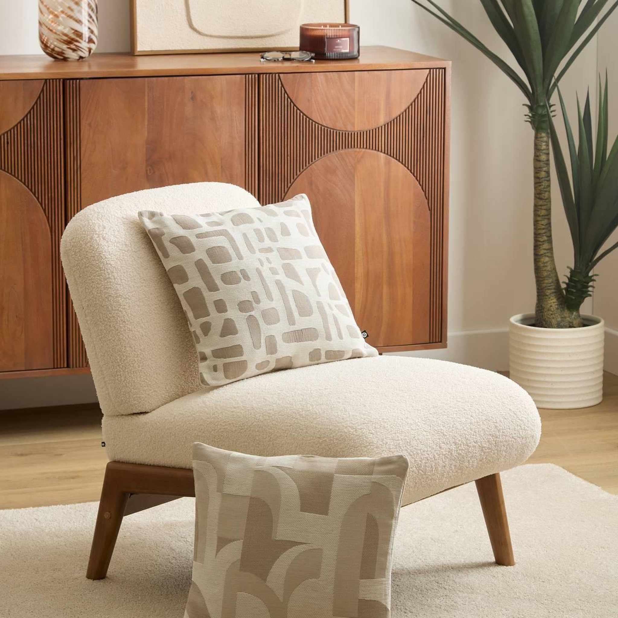 Voir la diapositive 5 : ATMOSPHERA Coussin déco jacquard  marlia  40x40cm beige