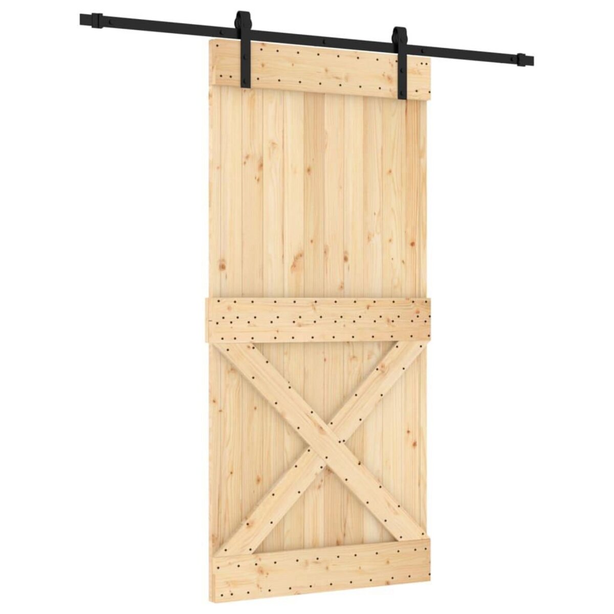 VIDAXL Porte coulissante et kit de quincaillerie 95x210 cm pin massif