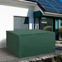 HOMCOM Housse de protection etanche pour meuble salon de jardin rectangulaire 135L x 135l x 75H cm vert