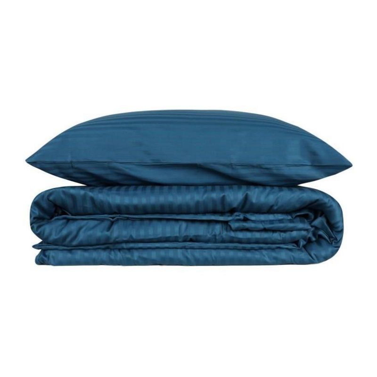 GENERIQUE Parure de lit - 129CTN63907 - 1 housse de couette 220 x 240 cm + 2 taies d'oreiller 60 x 60 cm - Satiné 100% coton - Bleu