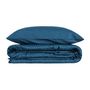 Voir la diapositive 3 : GENERIQUE Parure de lit - 129CTN63907 - 1 housse de couette 220 x 240 cm + 2 taies d'oreiller 60 x 60 cm - Satiné 100% coton - Bleu