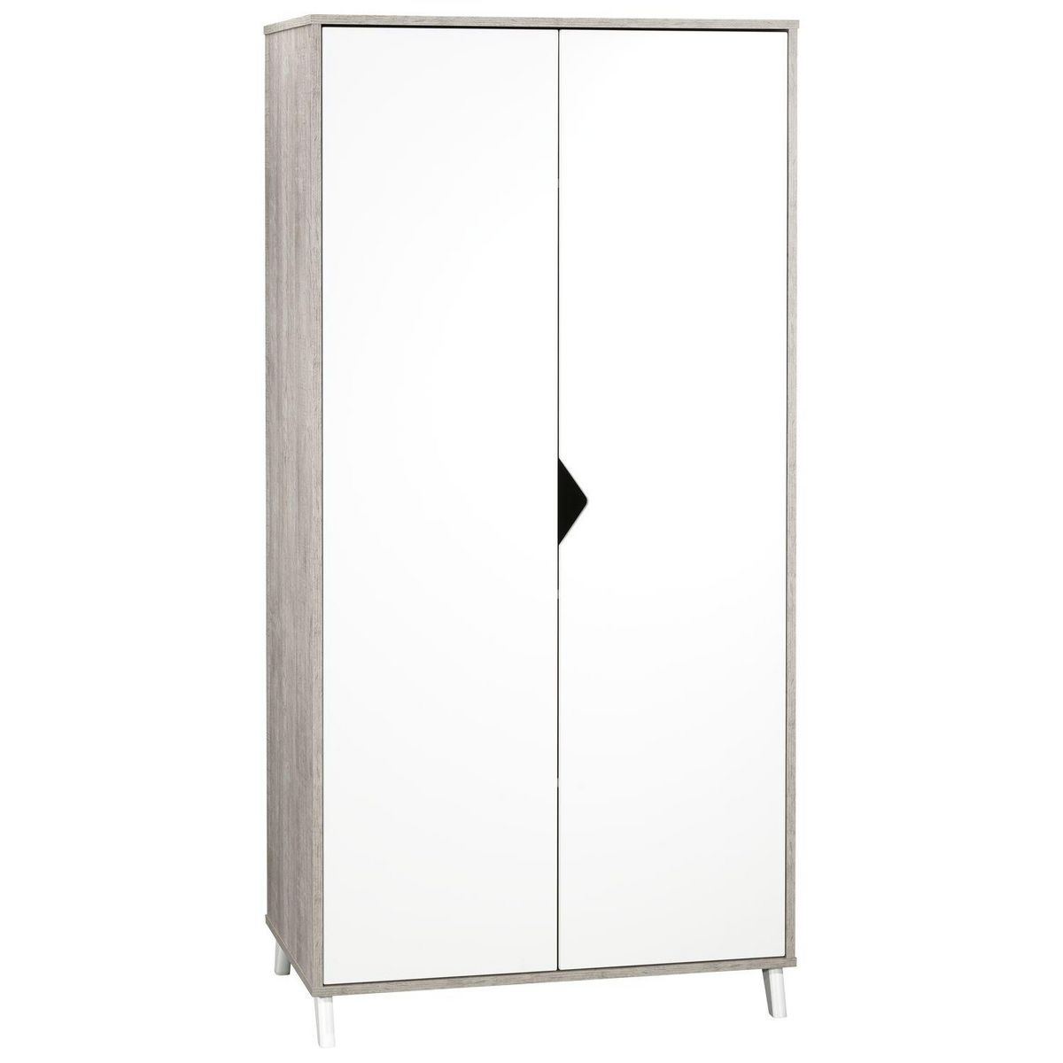 BABY PRICE Armoire bébé 2 portes SCANDI, coloris gris