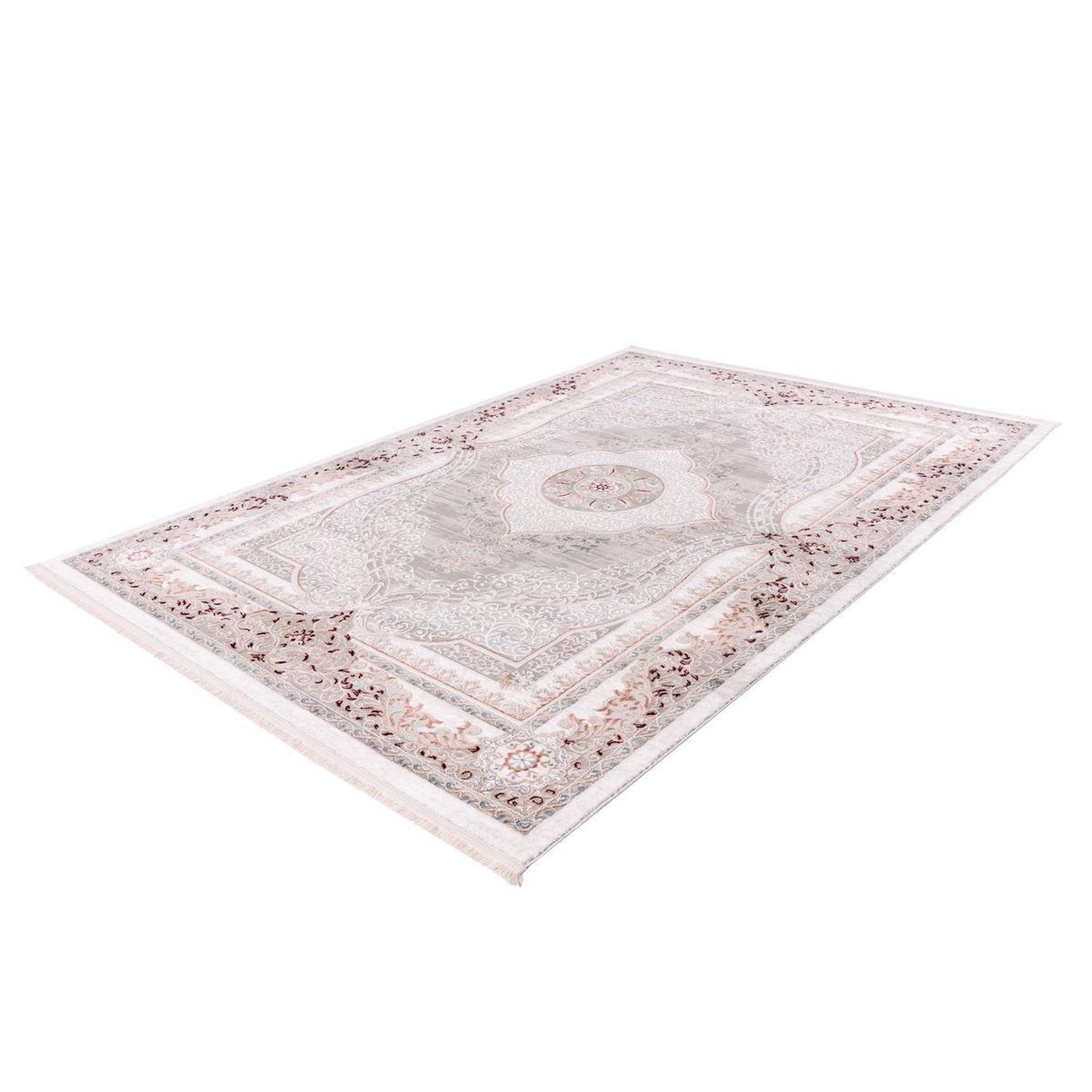 Voir la diapositive 4 : Paris Prix Tapis Vintage à Franges  Akropolis V  Gris & Rose