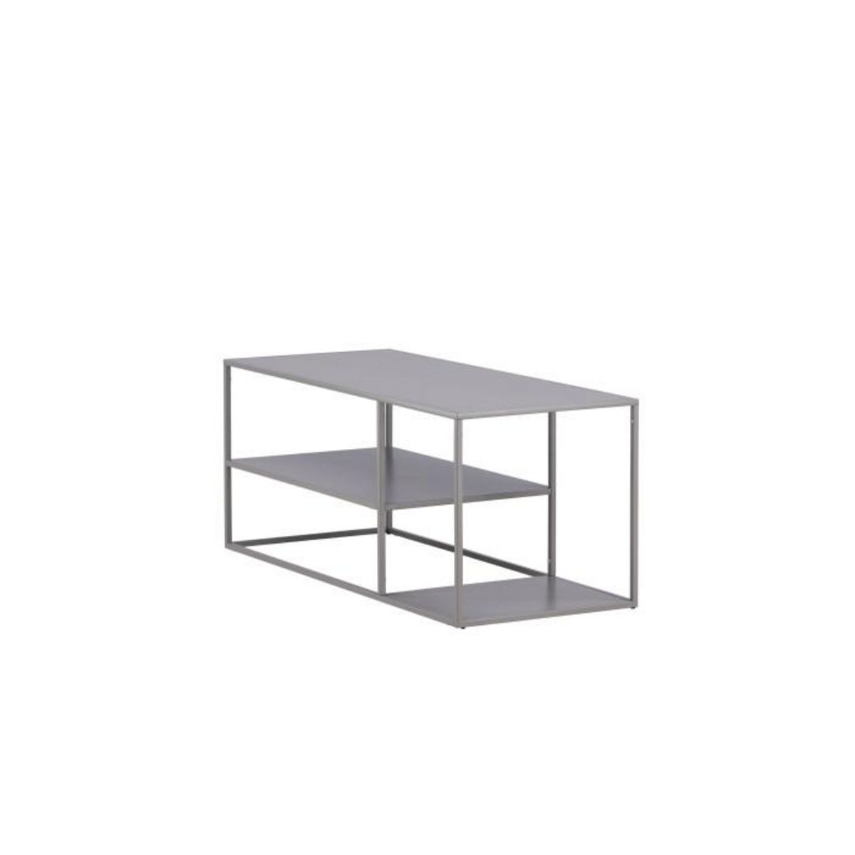 Paris Prix Table Basse Avec Étagères  Staal  120cm Gris Clair