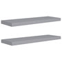 Voir la diapositive 2 : VIDAXL Etageres murales flottantes 2 pcs gris 80x23,5x3,8 cm MDF