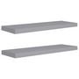 Voir la diapositive 2 : VIDAXL Etageres murales flottantes 2 pcs gris 80x23,5x3,8 cm MDF