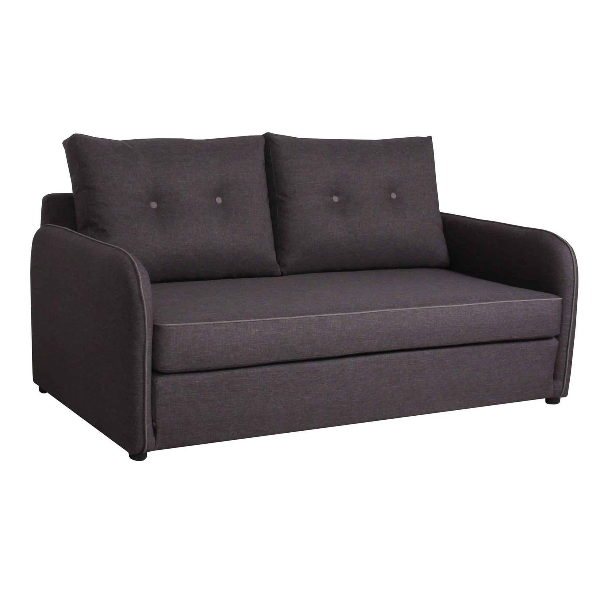 Voir la diapositive 1 : Canapé droit convertible déplimousse 3 places tissu gris anthracite VINYL