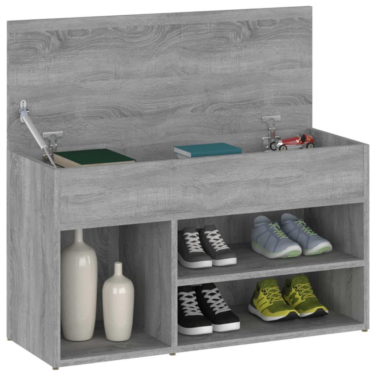VIDAXL Banc a chaussures Sonoma gris 80x30x45 cm Bois d'ingenierie