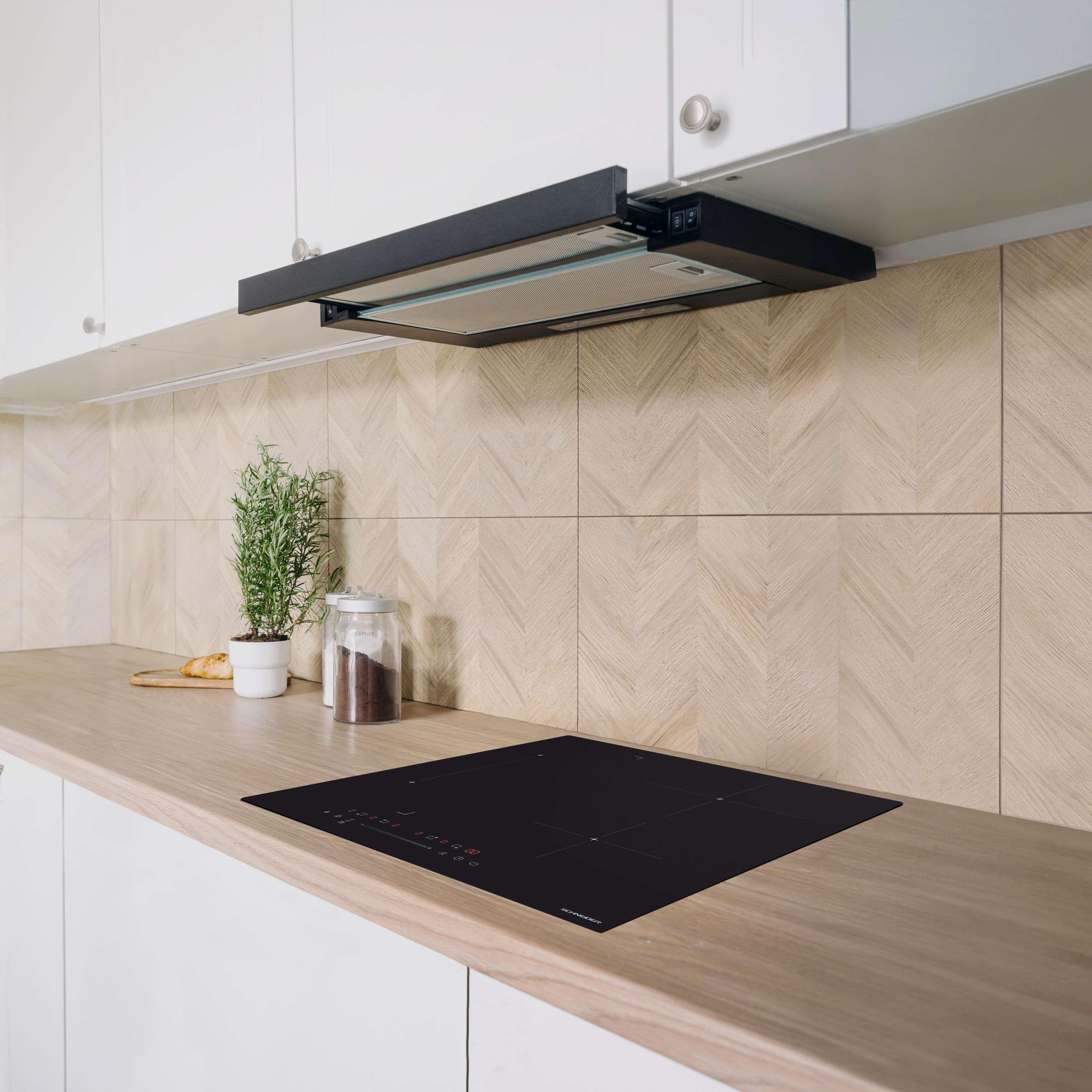 Voir la diapositive 2 : SCHNEIDER Table induction 4 feux dont 2 zones flex Noir - SCTI604BSF