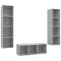 Voir la diapositive 2 : VIDAXL Ensemble de meuble TV 3 pcs Gris beton Bois d'ingenierie