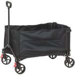 OUTSUNNY Chariot de jardin pliable 155L - chariot de transport - chariot de plage max 100Kg - noir
