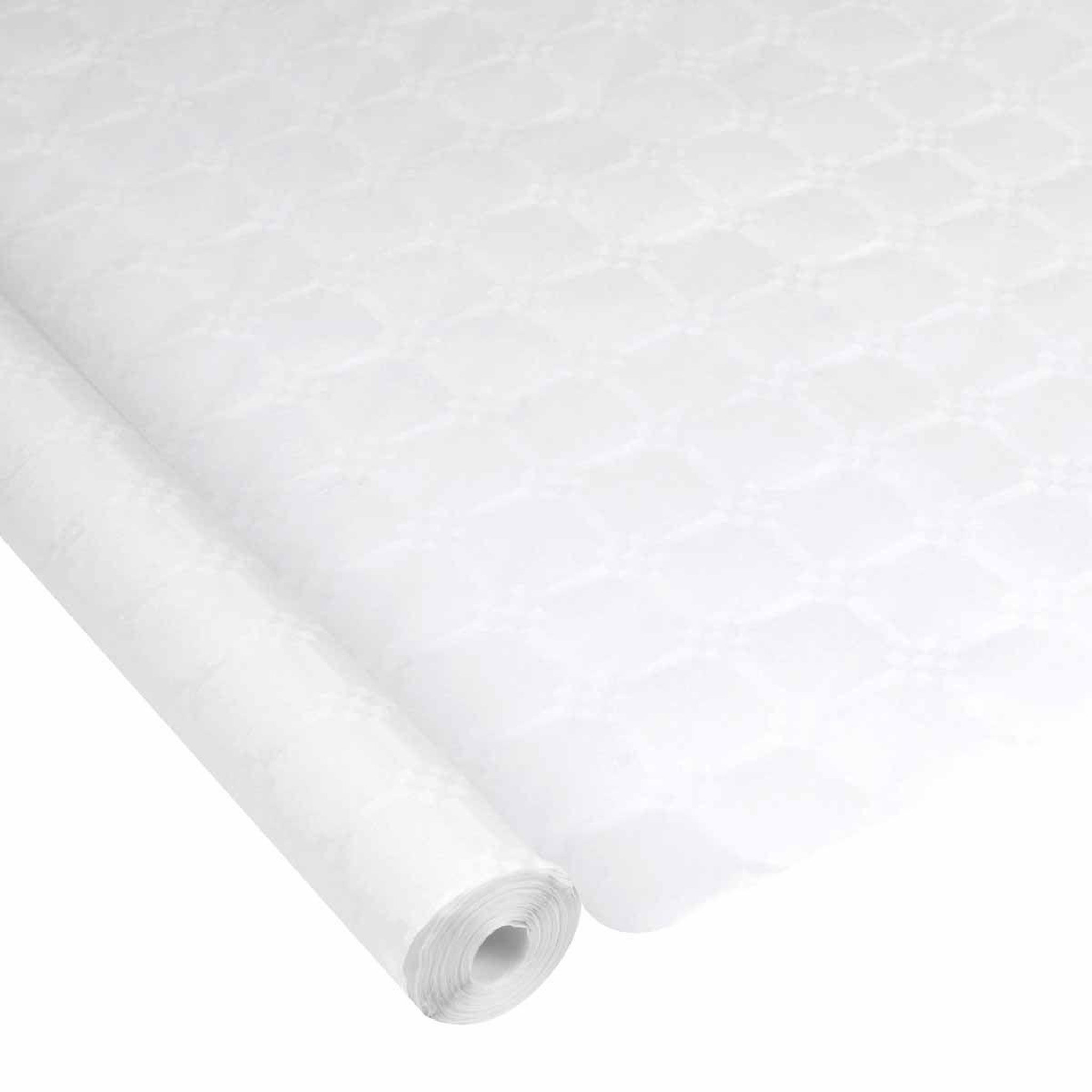 HOMEA Nappe papier  damassée  1,18x20m blanc