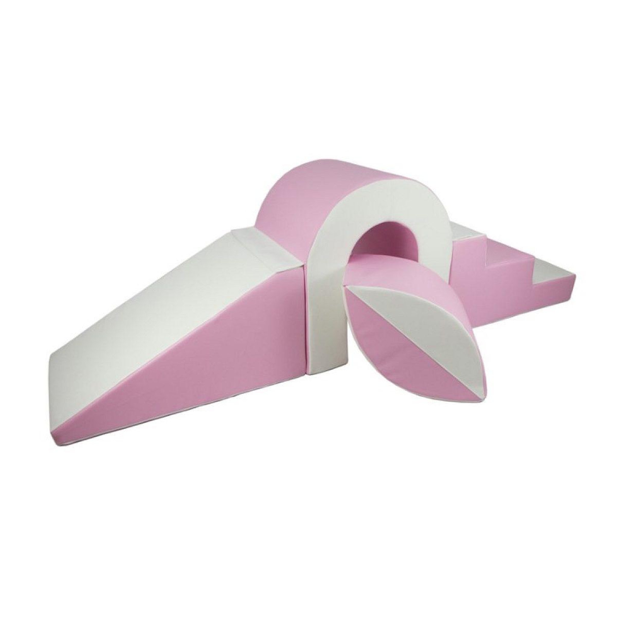 VELINDA Set de blocs en mousse 4 éléments blanc rose pastel