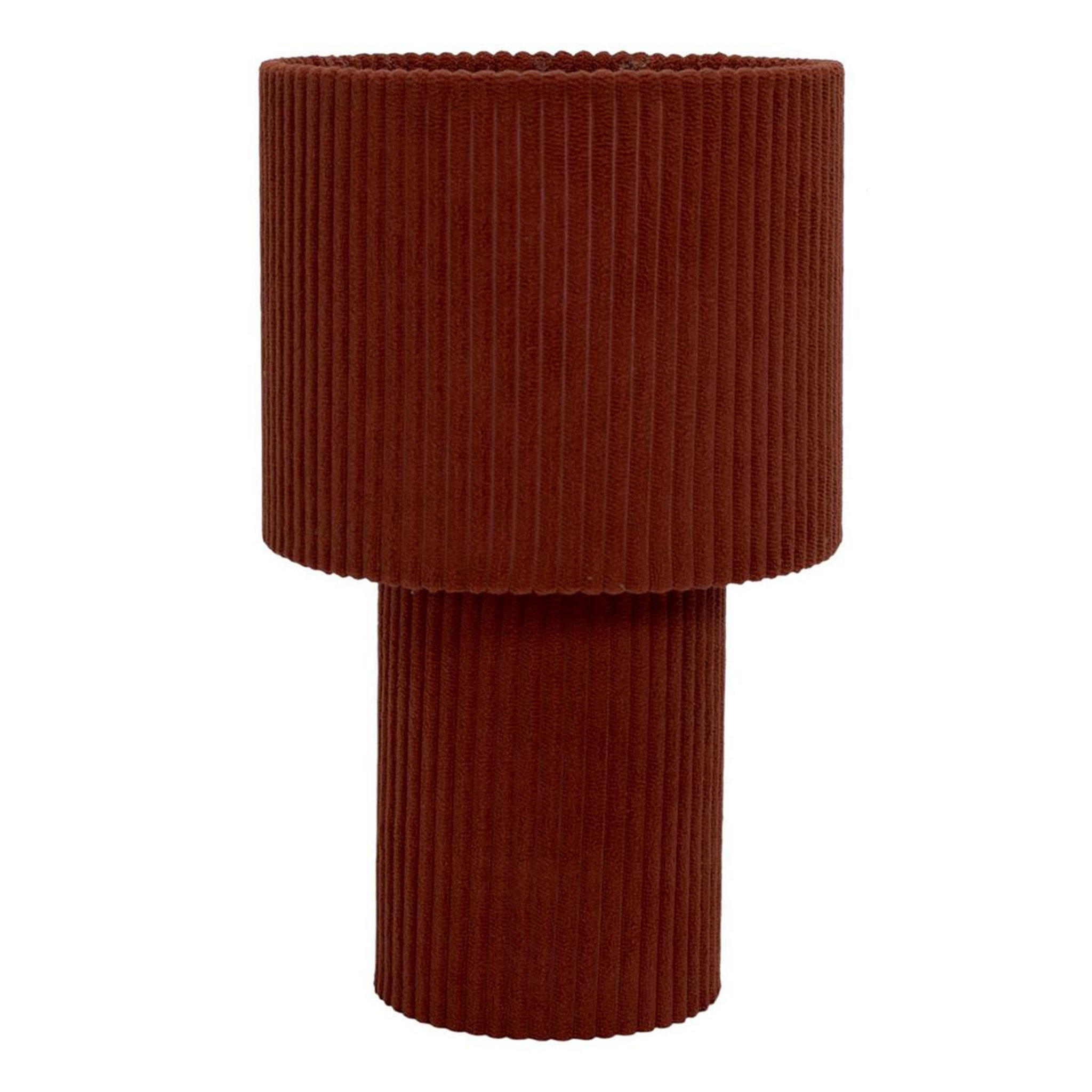 The Home Deco Factory Lampe à Poser en Velours  Côtelé  28cm Terracotta