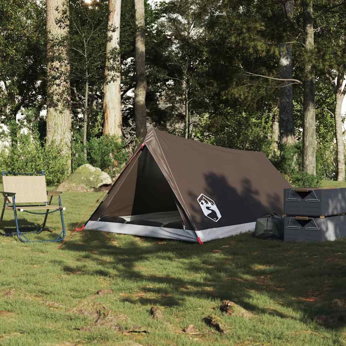 VIDAXL Tente de camping 2 personnes marron impermeable