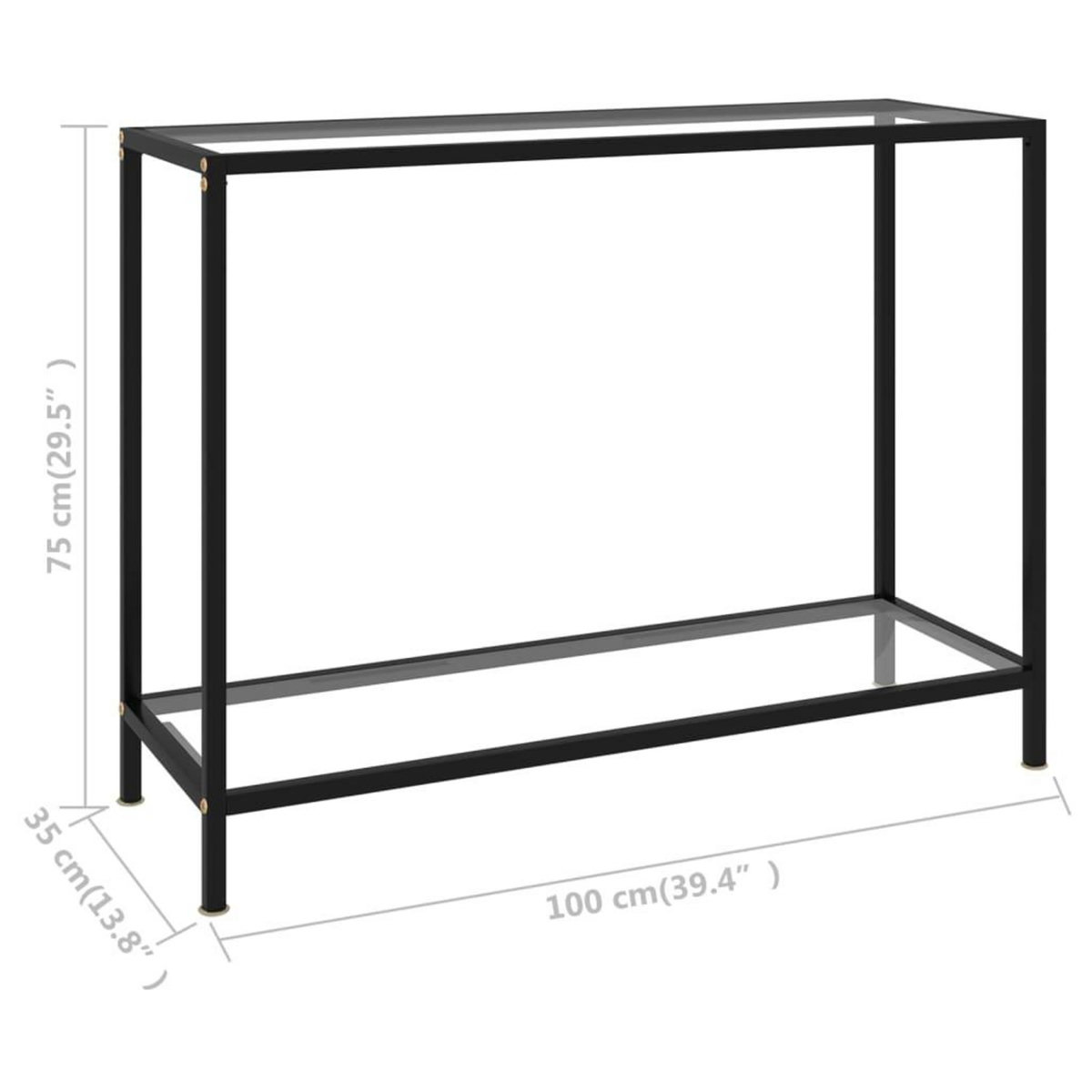 VIDAXL Table console Transparent 100x35x75 cm Verre trempe