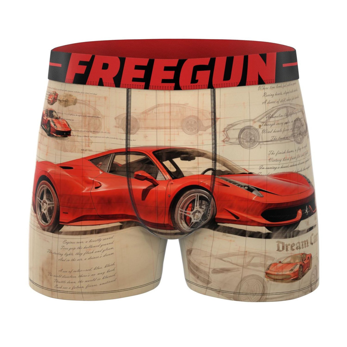 FREEGUN Lot de 5 boxers enfant Car Racing