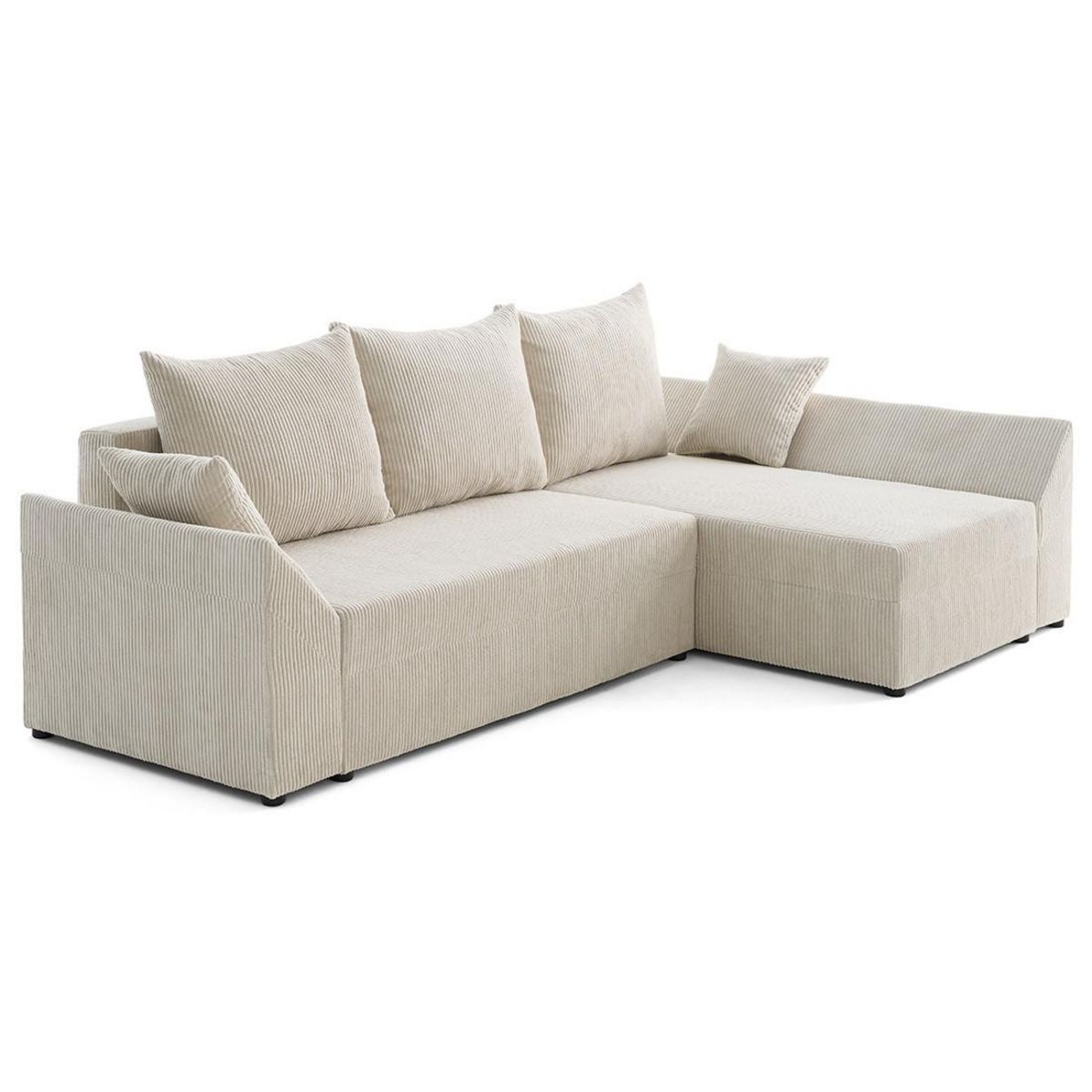 BEST MOBILIER Mike - canapé d'angle réversible - 4 places - convertible avec coffre - en velours côtelé