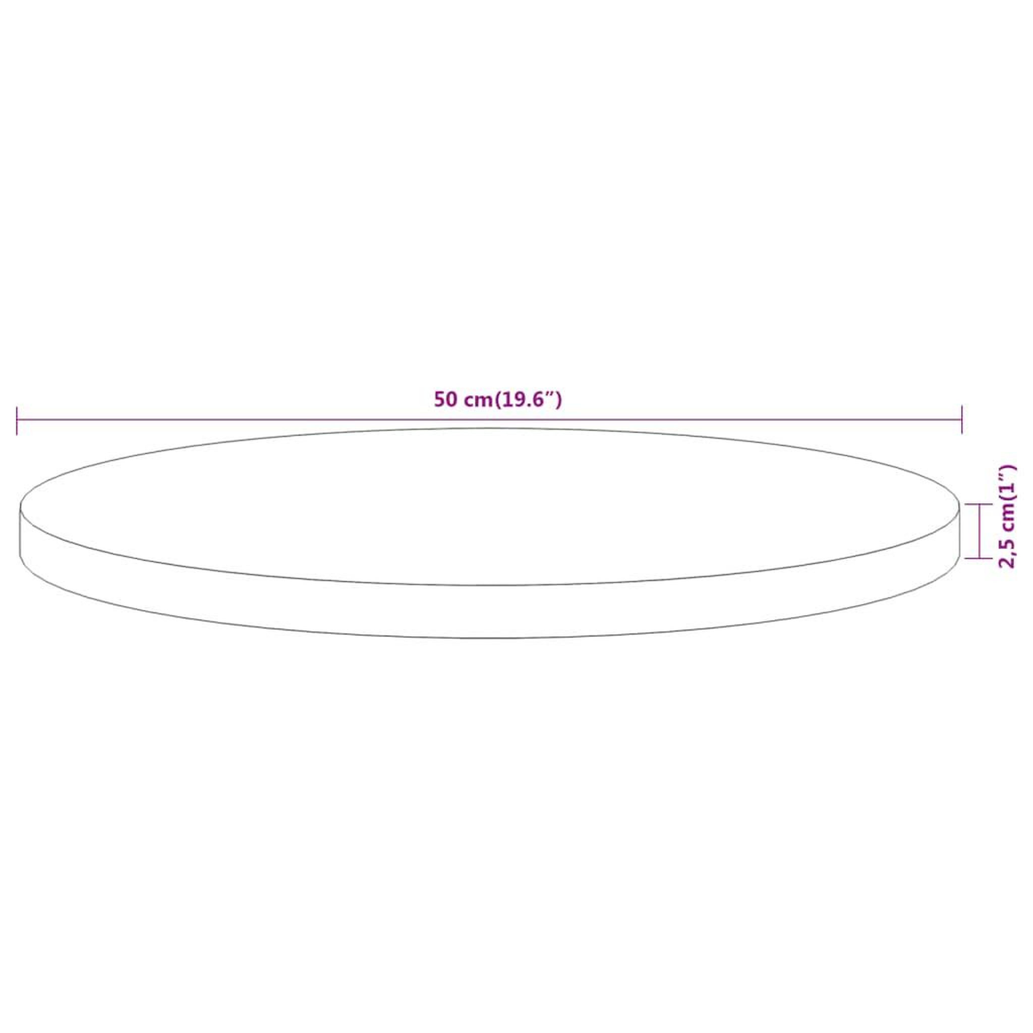Voir la diapositive 6 : VIDAXL Dessus de table Ø50x2,5 cm rond bois massif d'acacia
