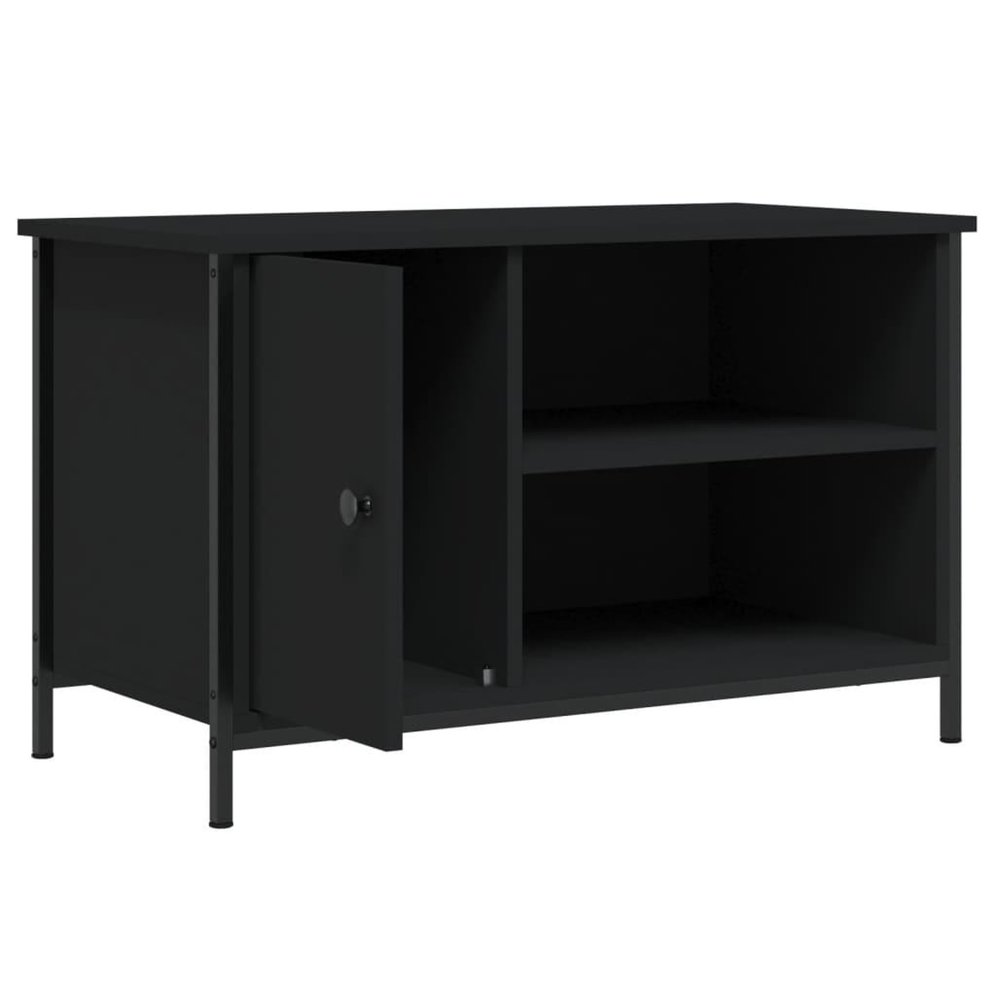 Voir la diapositive 5 : VIDAXL Meuble TV Noir 80x40x50 cm Bois d'ingenierie