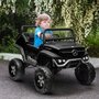 HOMCOM Voiture électrique 4x4 pour enfants de 3 à 8 ans 12 V Mercedes-Benz Unimog 2 moteurs avec télécommande, roues suspendues, klaxons, lumières, musique, noir