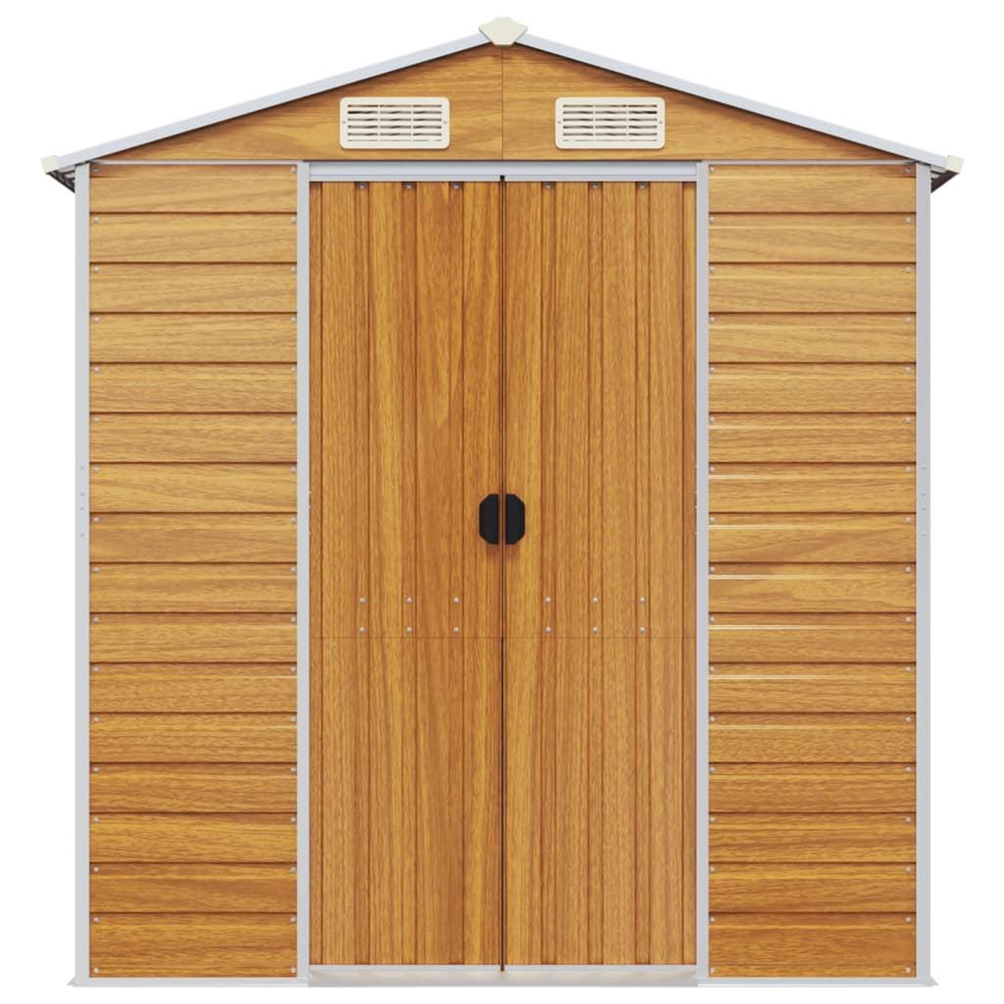 Voir la diapositive 4 : VIDAXL Abri de jardin marron clair 191x980x198 cm acier galvanise