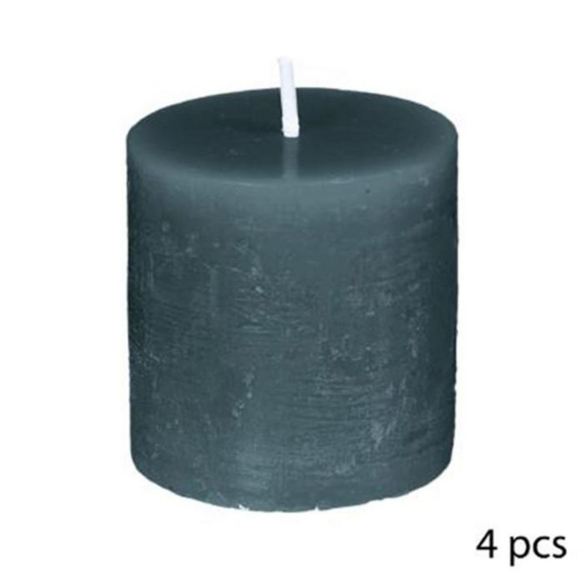 COMPTOIR DE LA BOUGIE Lot de 4 Bougies Votives  Rustic  4,5cm Bleu Canard