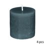 Voir la diapositive 2 : COMPTOIR DE LA BOUGIE Lot de 4 Bougies Votives  Rustic  4,5cm Bleu Canard