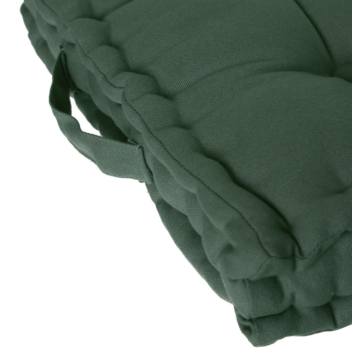 ATMOSPHERA Coussin de sol uni carré en coton 4 points