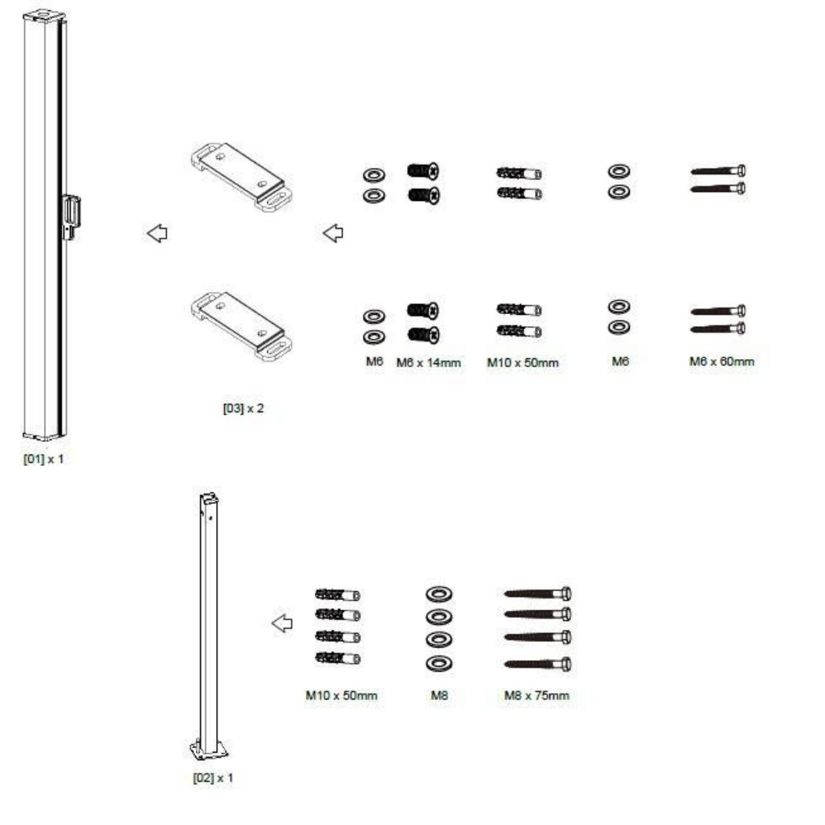 RED DECO Paravent extérieur rétractable PHOENIX Gris  300 x 160 cm