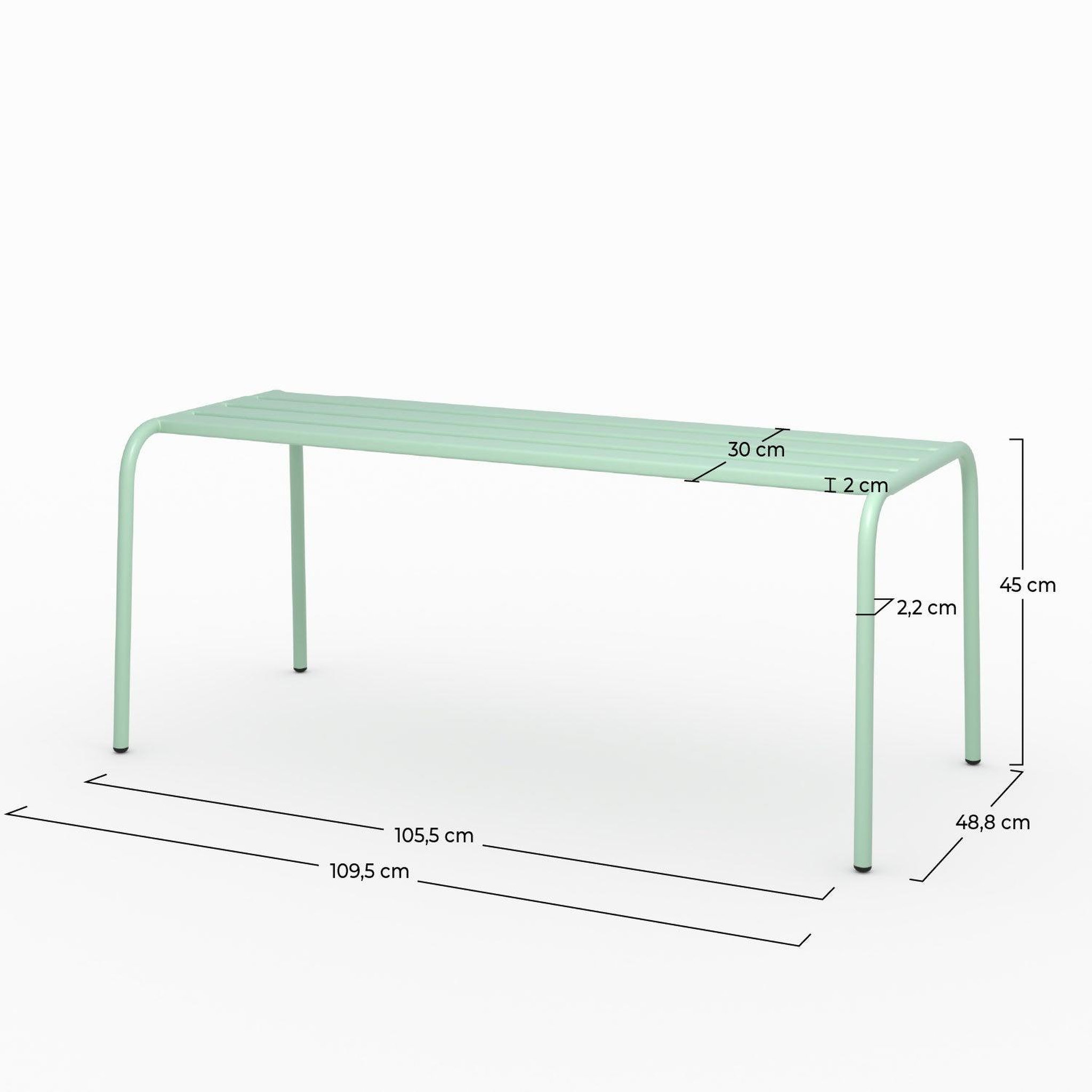 Voir la diapositive 4 : MAISON PAVANE Banc de jardin en métal vert clair 2 personnes-yumi