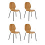 Voir la diapositive 1 : ATMOSPHERA Lot de 4 Chaises en Bois  Ouro  82cm Naturel