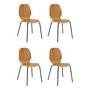 Voir la diapositive 1 : ATMOSPHERA Lot de 4 Chaises en Bois  Ouro  82cm Naturel