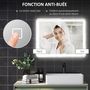 Voir la diapositive 6 : KLEANKIN Miroir lumineux LED salle de bain 70 x 90 cm lumière réglable 3 couleurs fonction anti-buée et mémoire