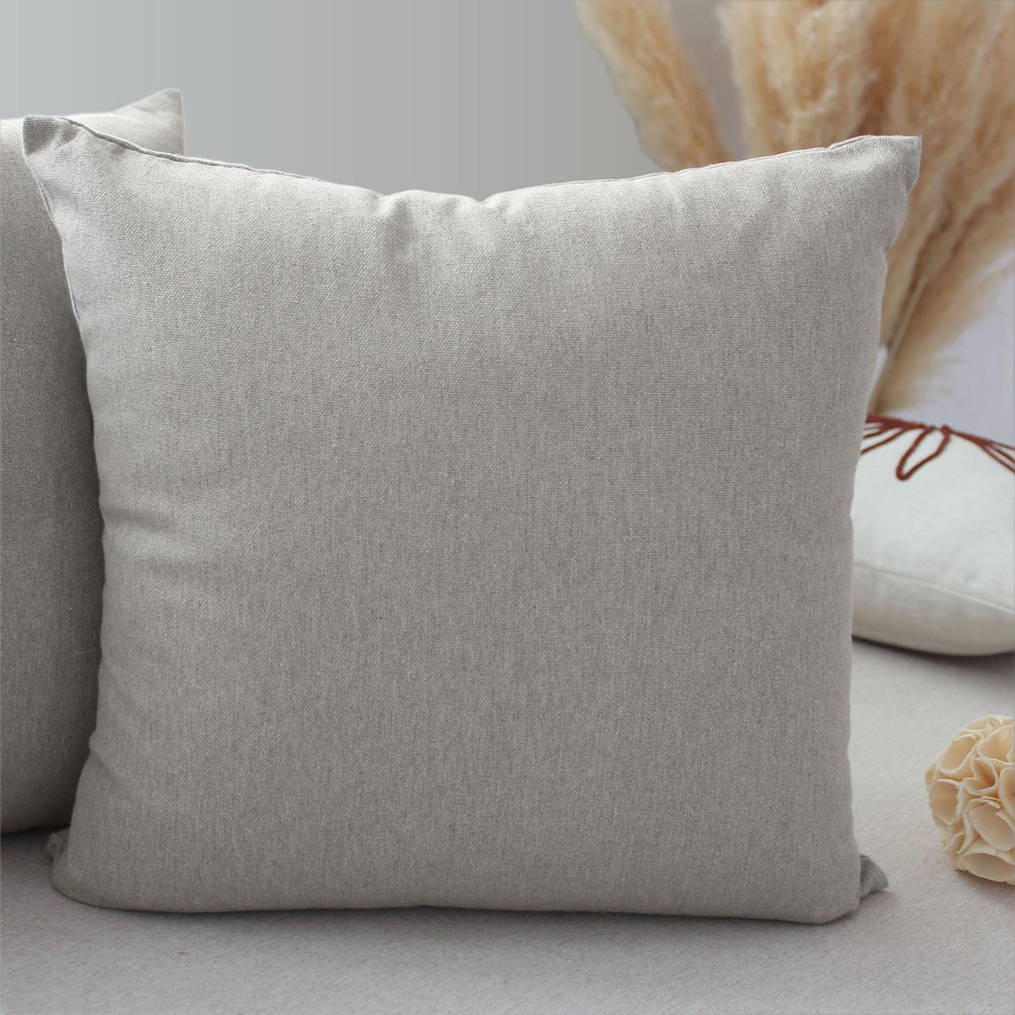 Voir la diapositive 3 : ENJOY HOME Coussin déco uni  cambria  40x40cm lin