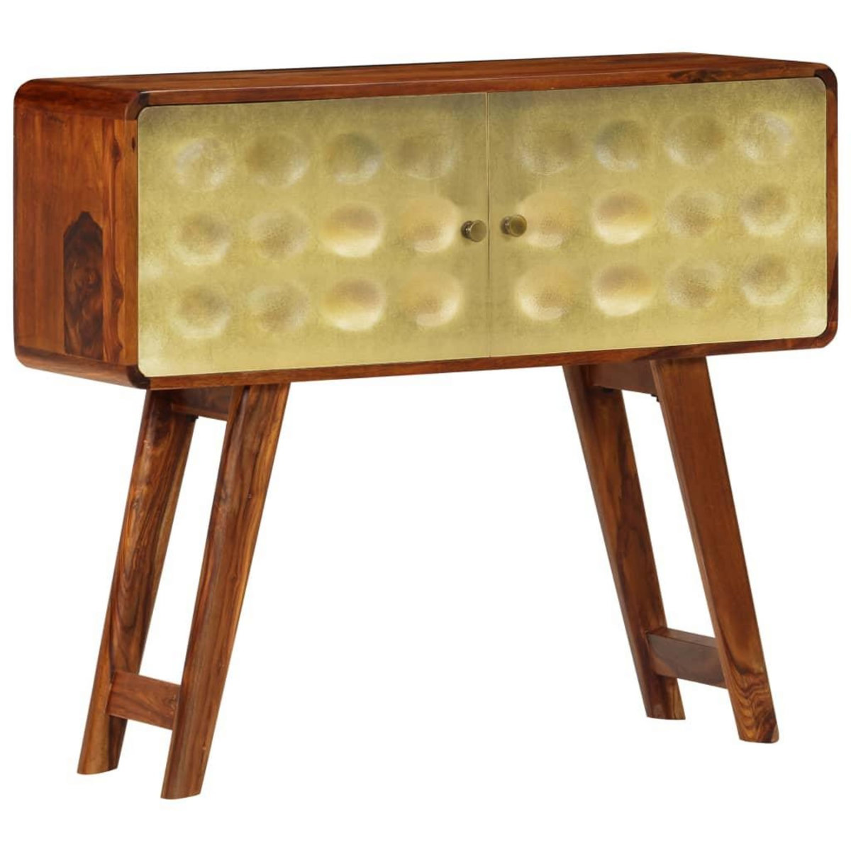 VIDAXL Buffet Bois de Sesham solide Imprime dore 90x30x77 cm